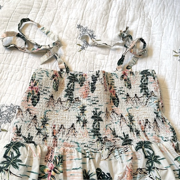 Classic Prep - smocked Hadley girls dress - palm tree summer vibe print size 14 - Picture 4 of 6